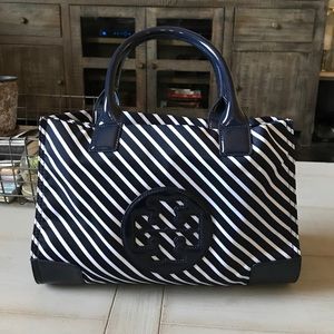 Tory Burch Navy Mini Ella Nylon Tote